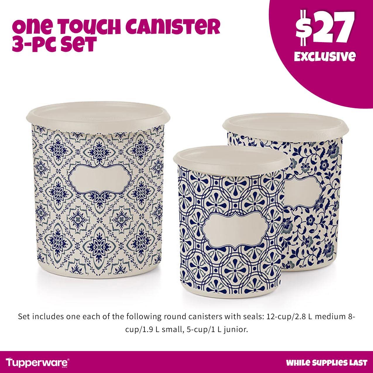 Tupperware 3 piece Canister set