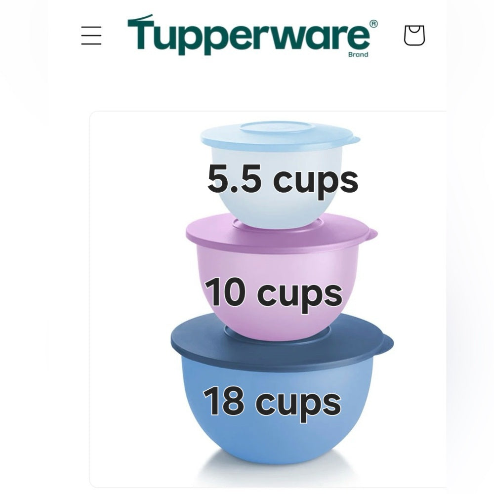 Tupperware Impression 3 piece Bowl set
