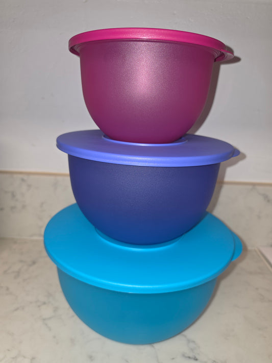 Tupperware 3 piece Impression Bowl Set