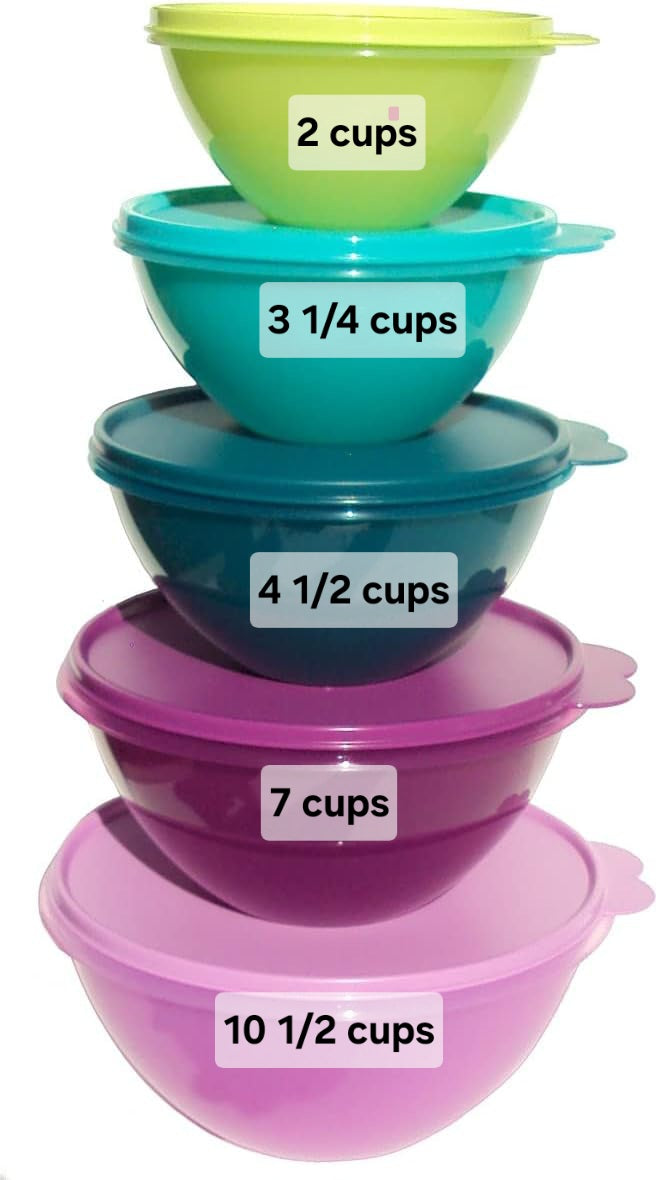 Tupperware 5 piece Wonderlier Bowl set