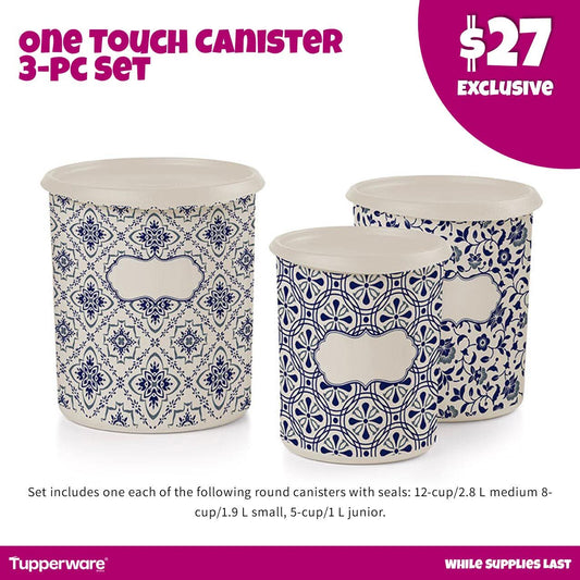 Tupperware 3 piece Canister set