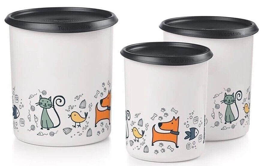 Tupperware Pawsome 3 pc Per Canisters