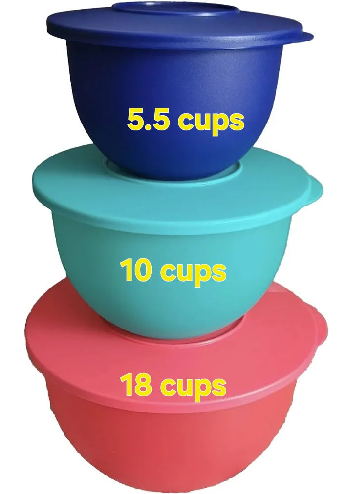 Tupperware 3 piece Impression Bowl Set